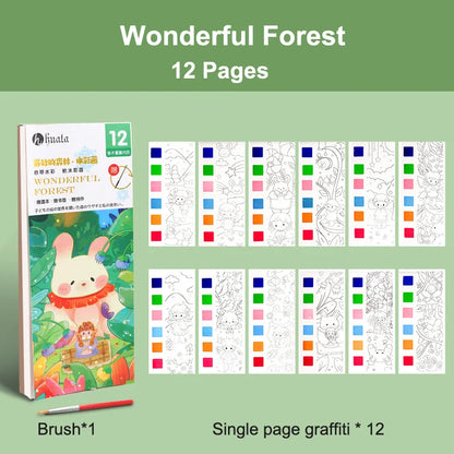 12/20 Sheets Watercolor Painting Book Portale Coloring Books Graffiti Picture Book Educational Drawing Coloring Toys for Kids