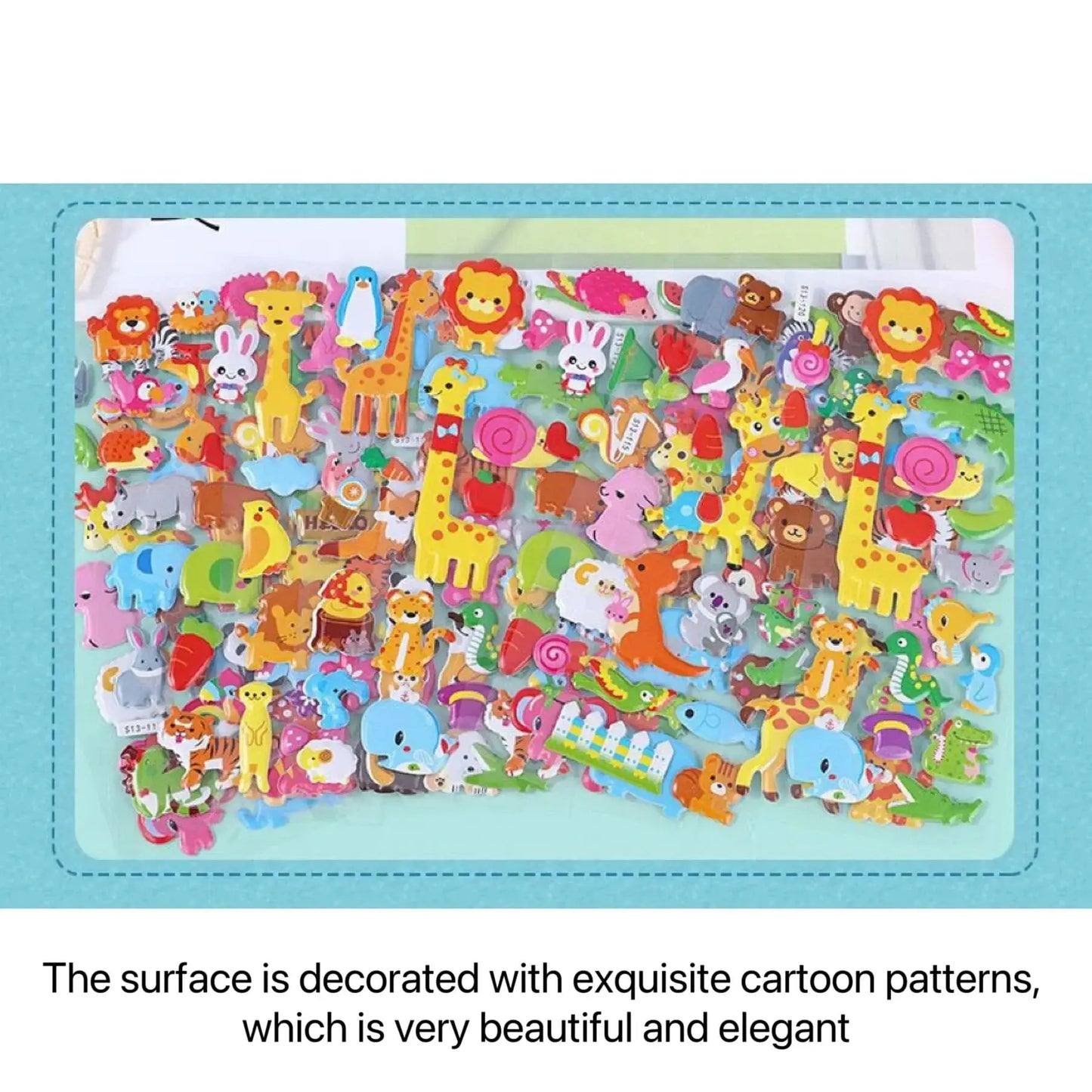 40 Mixed Packs Kids Stickers Puffy Bulk Stickers for Girl Boy Birthday Gift Scrapbooking Animals Cartoon