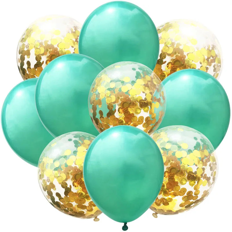12inch 10pcs Mix Blue Rose Gold Confetti Latex Balloon colorful Baby Shower Wedding Birthday Party Decor Clear Balloons kids toy