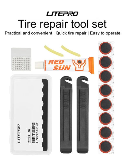 Bicycle tire repair kit 15pcs Cycling Inner Tube Puncture Patch Kits with repair patch Glue tire repair Bicycle accessories