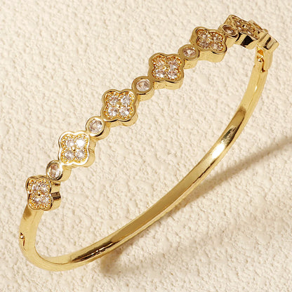Copper With Zirconium Opening Female Simple Trendy Bracelet Women's Stainless Steel Jewelry Luxury Gifts for Girlfriends