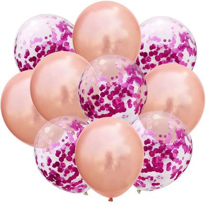 12inch 10pcs Mix Blue Rose Gold Confetti Latex Balloon colorful Baby Shower Wedding Birthday Party Decor Clear Balloons kids toy