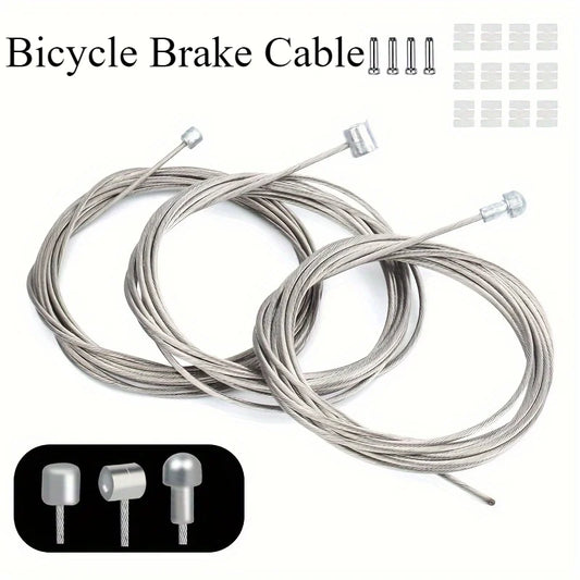 4pcs Bicycle Brake Cable Set 2m Length Stainless Steel Brake Shift Wire MTB Road Bicycle Inner Cable with Brake Cable End Cap