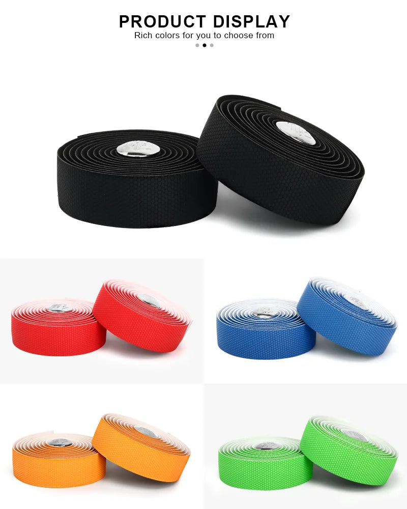 Bicycle Handlebar Tape With Bar End Plugs Non-Slip Shock Absorbing Ultralight Wear-Resistant Bike Handlebar Tape Cycling Strap