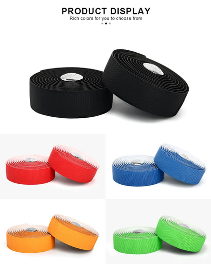 Bicycle Handlebar Tape With Bar End Plugs Non-Slip Shock Absorbing Ultralight Wear-Resistant Bike Handlebar Tape Cycling Strap