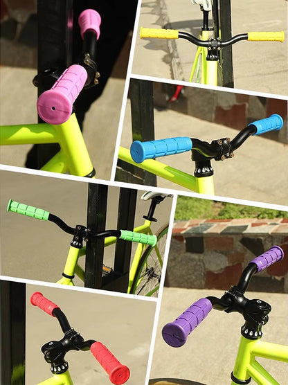 1 Pair Bike Handlebar Grips Soft Scooter Extreme Bicycle Rubber Non-slip Shockproof Mountain Folding Bike Bicycle Accessories