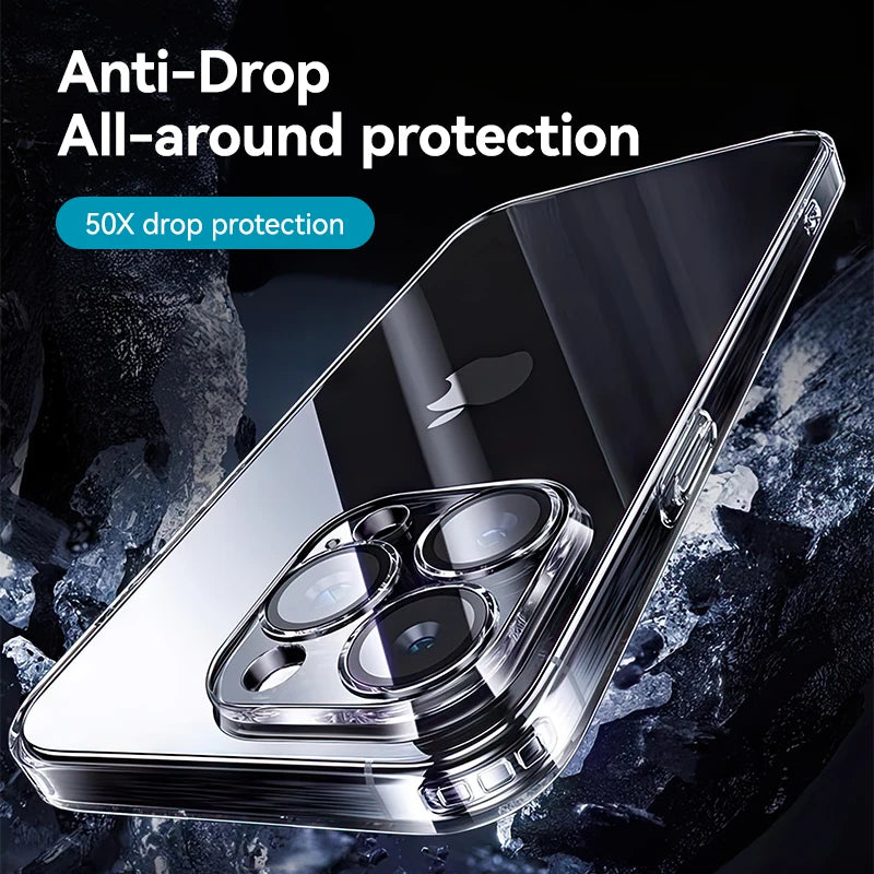 Joyroom Case For iPhone 16 Pro Max Anti-drop Transparent Cover For iPhone 16 15 14  Pro Max Shockproof Case With Len Protection
