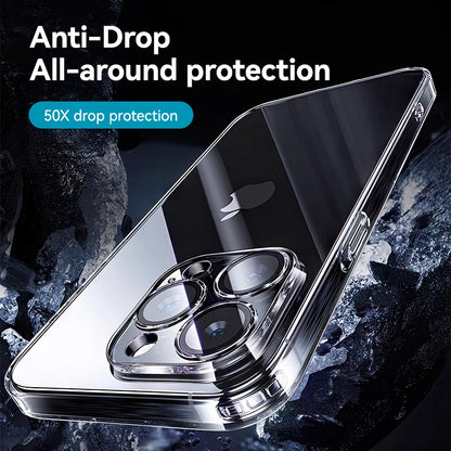 Joyroom Case For iPhone 16 Pro Max Anti-drop Transparent Cover For iPhone 16 15 14  Pro Max Shockproof Case With Len Protection