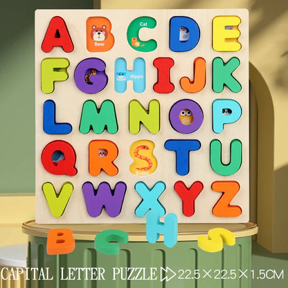 Clearance_Montessori 3D Wooden Puzzles for Kids Baby Early Learning Games Educational Wooden Toys For Children Birthday Gifts_Co