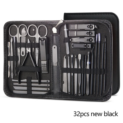 8/32pcs Manicure Set Professional Pedicure Kit Nail Scissors Grooming Kit Stainless Steel Manicure Cutters Nail Beauty Tools