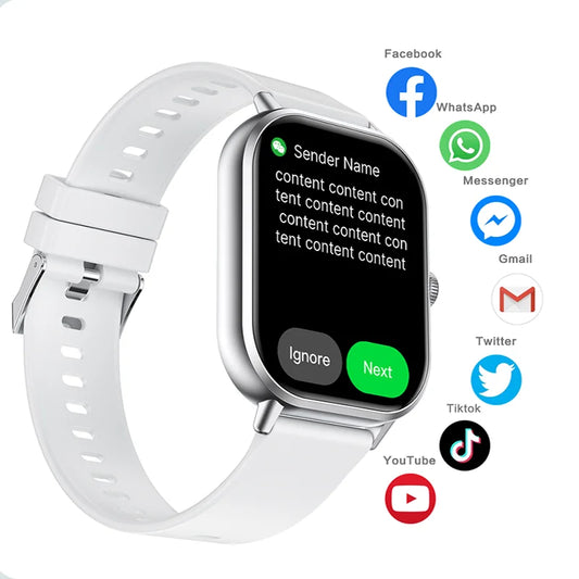 2024 2.01'' Smart Watch Bluetooth Call Play Music Smartwatch Fitness Sport Waterproof Watches for Men Women iPhone Android