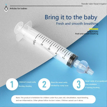 2Pcs Needle Tube Baby Nasal Aspirator Syringe Baby Nose Cleaner Infant Rhinitis Nasal Washer Children Nose Washing Tool for Kids