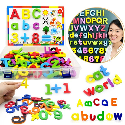 24-76pcs Magnetic Alphabet Letters EVA Foam Refrigerator Stickers Toddlers Kids Learning Spelling Counting Educational Toys Gift