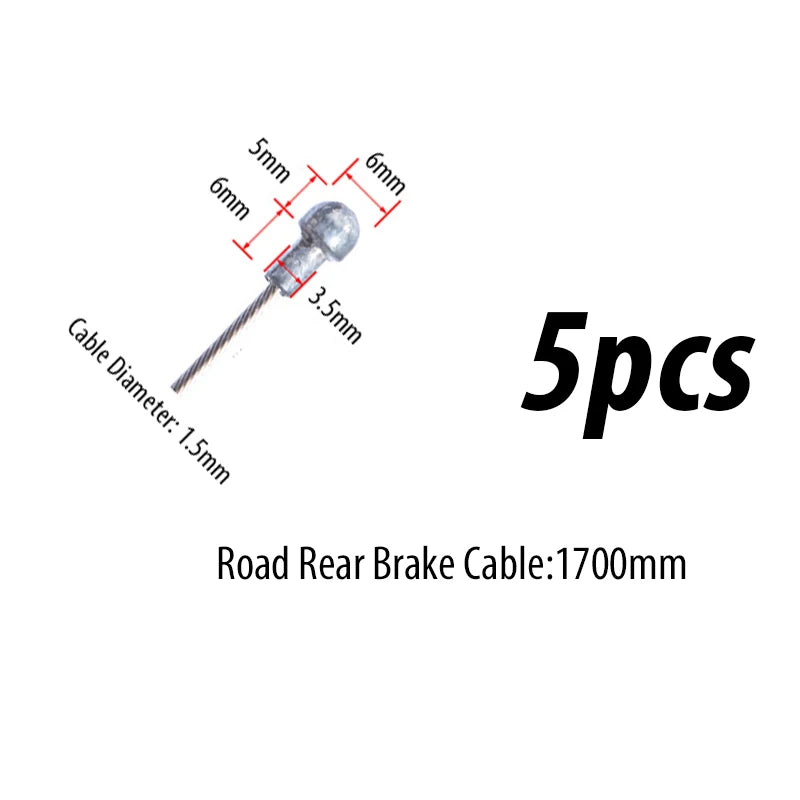 5pcs RISK RC127 Stainless Steel MTB Mountain Road Bicycle Bike Derailleur Shift Brake Inner Cable Line Wire 2100mm 1550mm 1700mm