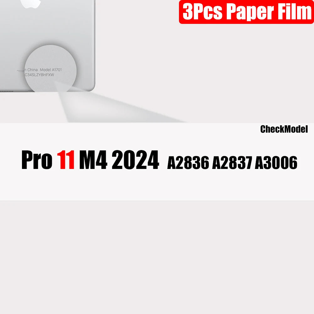 3Pcs Paper Feel Like Screen Protector For iPad 10th 9th Generation 8 7 6 Air 5 4 Pro 11 12.9 10.5 9.7 Mini 5 6 13 2024 No Glass