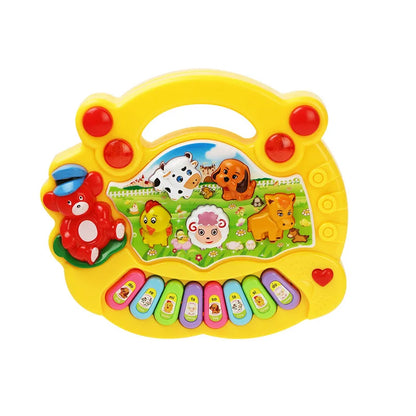 Kids Cartoon Animal Farm Music Piano Keyboard Plastic Early Education Electronic Toy For Children's Day Gift