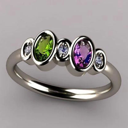 New Item Vintage Rings for Women Inlaid Olive/Purple/White CZ Simple Stylish Lady's Finger Ring Party Anniversary Jewelry