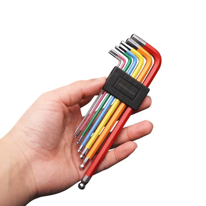 7Pcs Bicycle Hex Key Set Colorful Hexagon Spanner Flat Ball Opening Wrench MTB Road Bike Repair Tool Kit 1.5/2/2.5/3/4/5/6mm