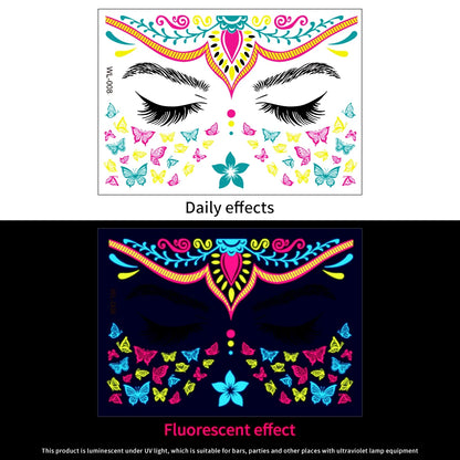 3D Face Eyes Party Makeup Tattoo Sticker Acrylic Diamond Rhinestones Sticker Self-adhesive Mixed Crystal Face Decoration Sticker
