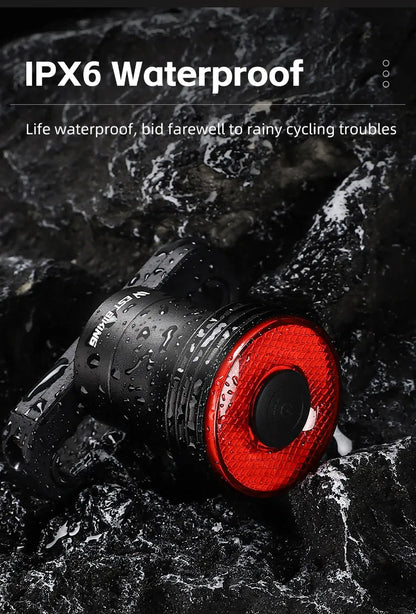 WEST BIKING Bike Rear Light Smart Brake Sensing Light Bicycle Tail Light Type-C Charging Taillight Road Cycling Accessories