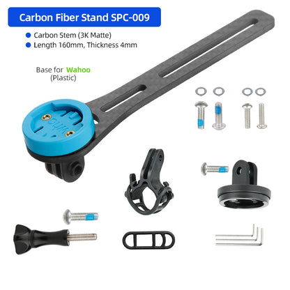 Bicycle Integrated Handlebar Computer Bracket for Garmin Bryton Wahoo Road Bike Speedometer Headlight Carbon Fiber Mount Stand