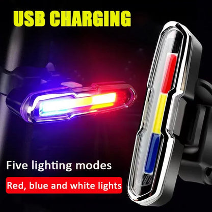 Bicycle Tail Light USB Rechargeable Bike Taillight Solar Power Long Endurance Cycling Rear Lamp Bright Mtb Warning Flashlight