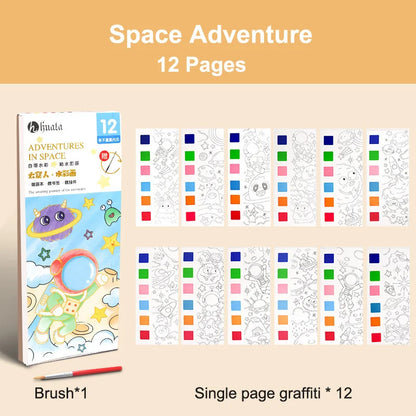 12/20 Sheets Watercolor Painting Book Portale Coloring Books Graffiti Picture Book Educational Drawing Coloring Toys for Kids