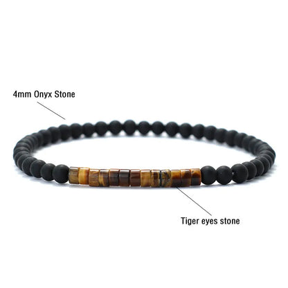 New Minimalist 4mm Bead Bracelet Unisex Emperor Onyx Small Stone Braclet Meditation Yoga Strand Braslet Couple Brazalete Pulsera