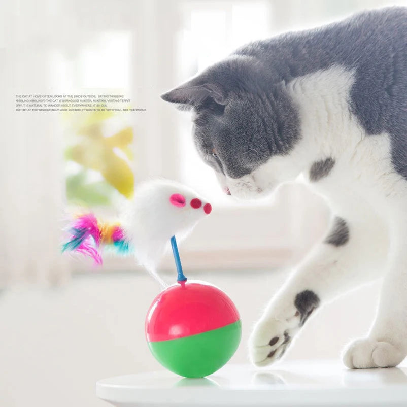 Cat Self-Happiness Toy Mouse Tumbler Ball Pet Interactive Educational Sound Toy Plush Toy