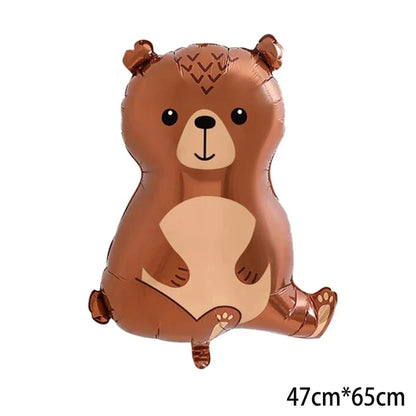 Cartoon Animal Rabbit Deer Foil Balloon Kids Gifts Birthday Party Jungle Animal Theme Decoration Squirrel Fox Bear Helium Globos