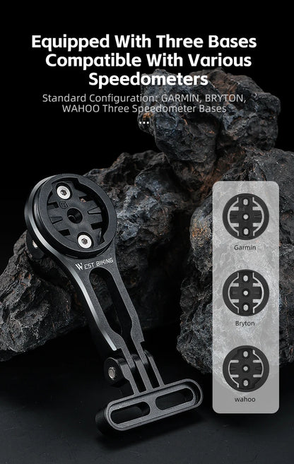 WEST BIKING Bike Bracket Front Light Lamp Holder Aluminum Alloy Extension Holder for Bicycle Computer Wahoo Bryton Garmin Bracke