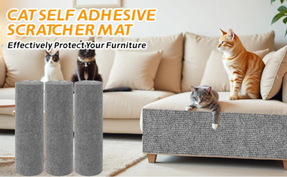 Trimmable Cat Scratcher Mat, Self Adhesive Carpet Mat Pad Replacement for Cat Tree Shelves Post Couch Wall Furniture Steps DIY