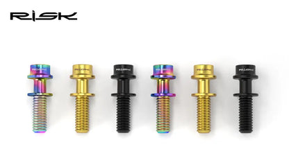 6pcs/bag RISK Bike Stem Bolts Bicycle Handlebar Fixing Screws Titanium Alloy M5x16 M5x18 M5X20 Wish Washers Hex Socket Head