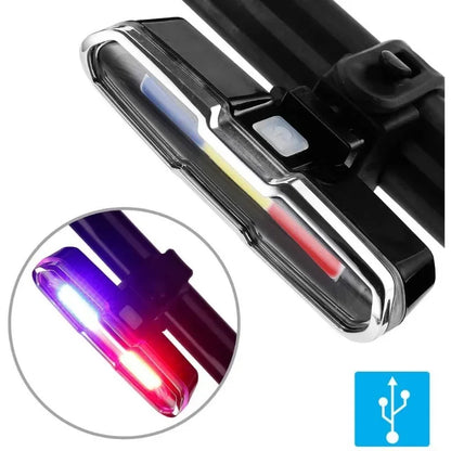 Bicycle Tail Light USB Rechargeable Bike Taillight Solar Power Long Endurance Cycling Rear Lamp Bright Mtb Warning Flashlight