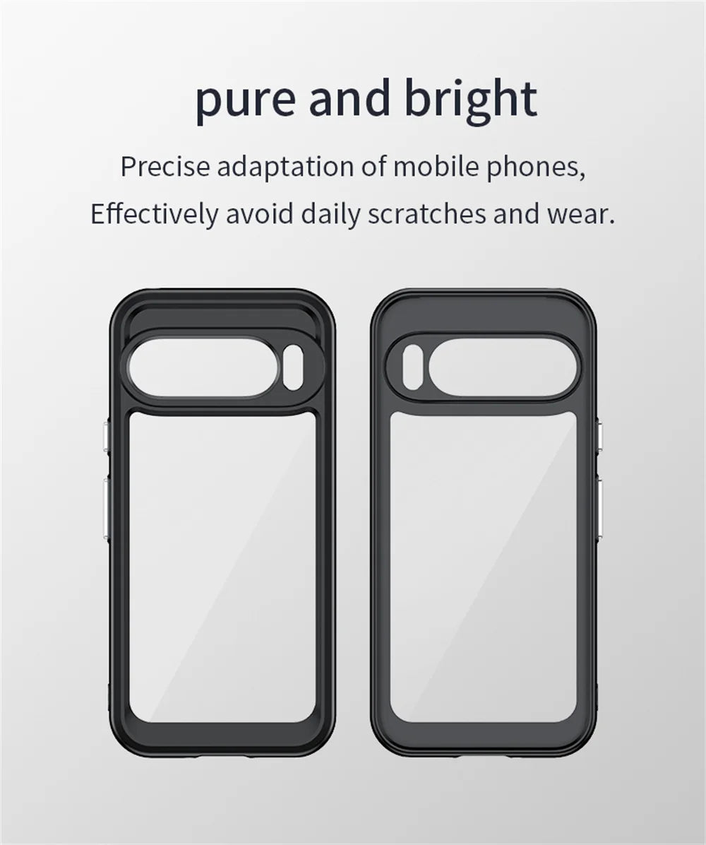 Fashion Transparent Acrylic Case For Google Pixel 9 8 7 Pro 8 7 A Colorful Hard Clear Shockproof Thin Cover For Pixel 9 Pro XL