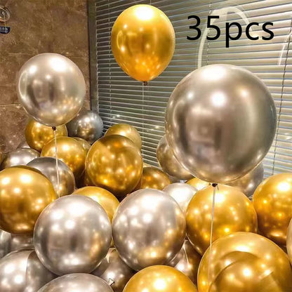 16pcs Black Metallic Sequin Balloons for Birthday Wedding Graduation Party Balloon Decoration