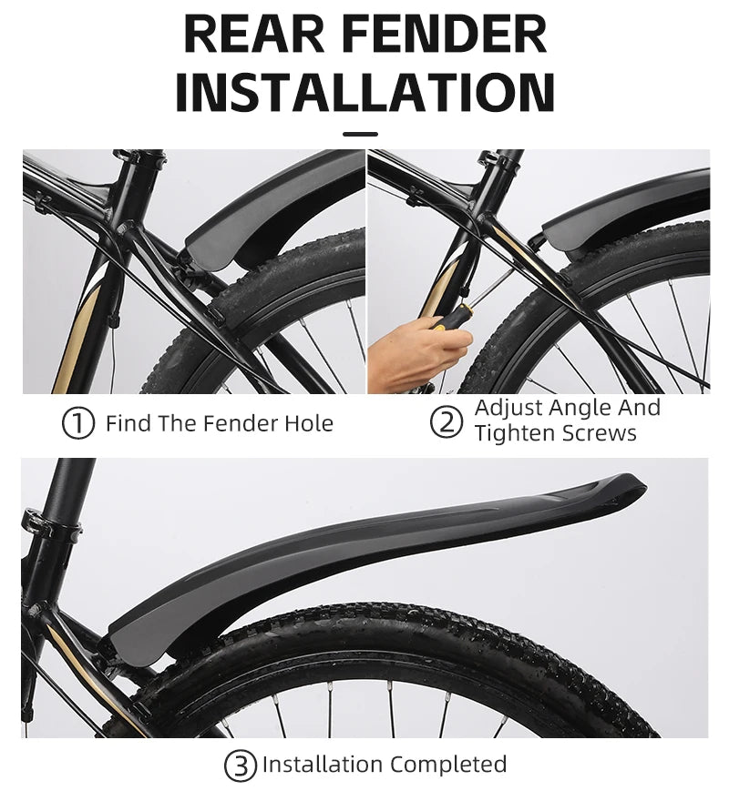 WEST BIKING Mountain Bike Fender Set Widen Extension Mud Protector Metal Fixed MTB Fenders Stable Mud Flaps Bicycle Accessories