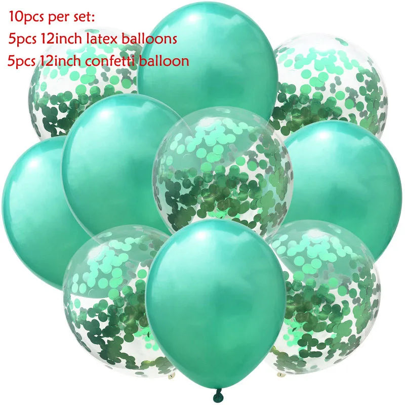 12inch 10pcs Mix Blue Rose Gold Confetti Latex Balloon colorful Baby Shower Wedding Birthday Party Decor Clear Balloons kids toy