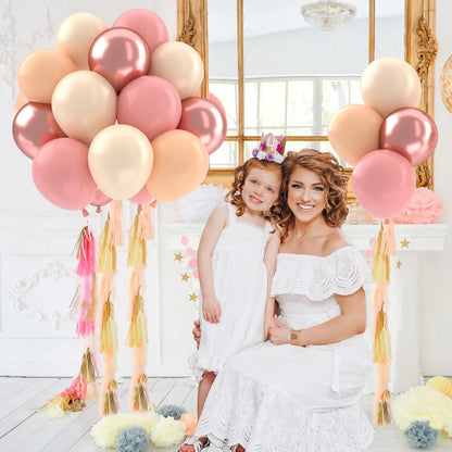 31/36/37/51/101Pcs Metallic Balloons Pearl Latex Balloon Gold Confetti Balloons for Birthday Weddings Baby Shower Party Decor