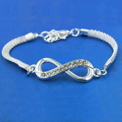 Delysia King New Fashion Unisex Simple Personality Unlimited Bracelet 8 Shape Crystal Inlay Jewelry Lovely Gift
