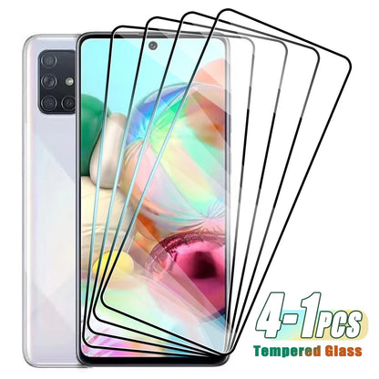 4-1Pcs Tempered Glass For Samsung Galaxy A91 A81 A71 A51 A41 Screen Protector on Samsung A31 A21 A11 A21S