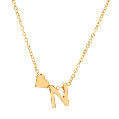 26 English Initial Letter Bracelets for Lovers Women Men DIY Personalized Name Alloy Heart-shaped Bracelets Jewelry Anniversary