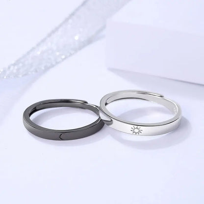 Luxury Crystal Angel Demon Couple Rings for Women Men Romantic Fashion Wings Design Adjustable Engagement Ring Wedding Jewelry