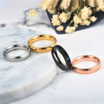 Simple 6mm Titanium Ring Women Men Prevent Allergy High Polished Wedding Rings Stainless Steel Couple Finger Jewelry Gifts