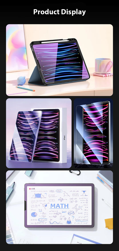 Tempered Glass For Ipad Pro 11 12.9 13 2024 10th 9th Gen Screen Protector For Ipad Air 5 4 Mini 6 10.9 10.2 Film Anti Blue Light