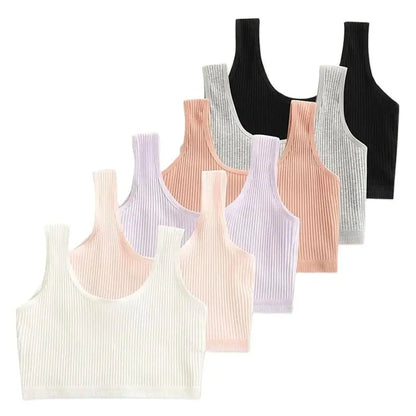 4 Pcs/Lot Teen Girl Sports Bra Kids Top Camisole Young Puberty Small Training Bra For 8-16 Years Girls Training Bra