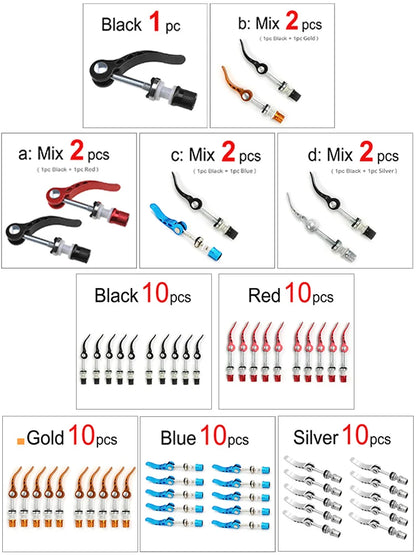 1/2/6pcs M6 x65mm Bicycle Quick Release Aluminum Seatpost Clamp Bike Seat Post Tube Clamp  Lock Nut Saddle for Road MTB Bike