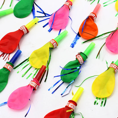 50pcs Gold Thread Balloon Whistle Kids Birthday Party Favor Pinata Filler Easter Children's Day Carnival Party Favor Decoration