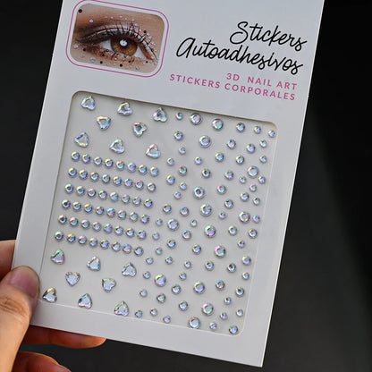 1Pcs Face Diamond Gem Sticker 5D Colorful Rhinestone Tattoo Eyeshadow Stickers fo Festival Nail Body Makeup Bling Jewel DIY Deco