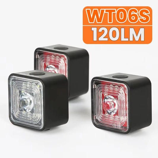 120LM Bicycle Smart Brake Sensing Light Rear/Front Sets IP66 Waterproof MTB Road Bike Taillight USB Night Cycling Safety Lamp